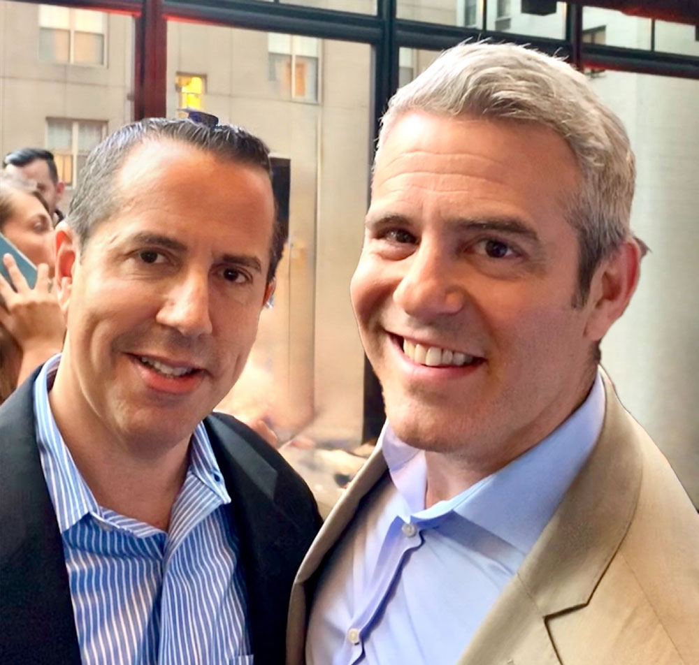 selfie of Andy Cohen with Paul Scott Adamo