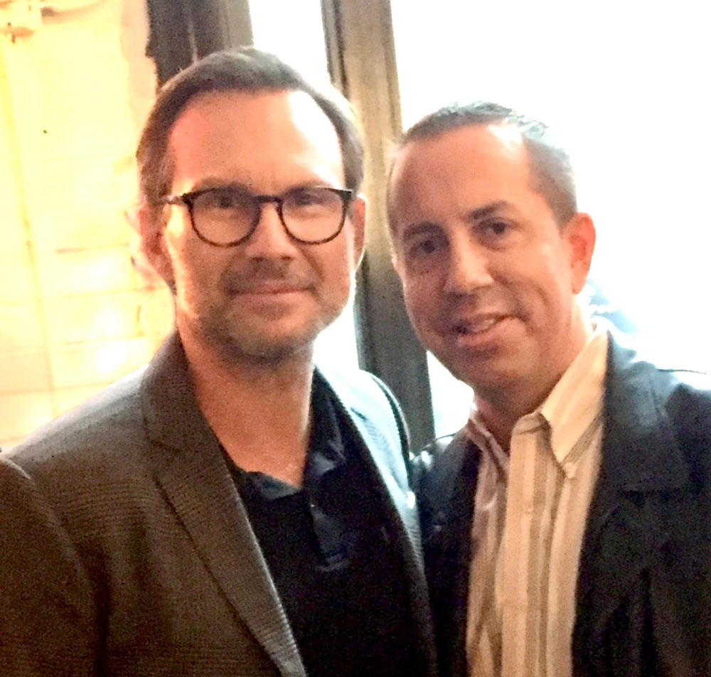 selfie of Christian Slater with Paul Scott Adamo