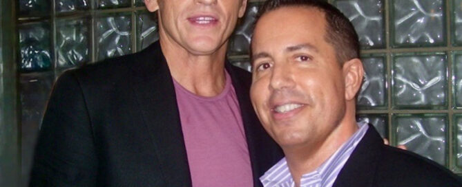candid shot of Denis Leary with Paul Scott Adamo
