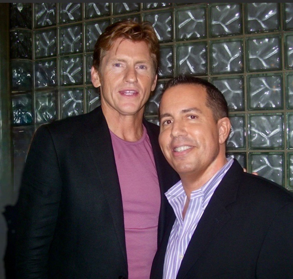 candid shot of Denis Leary with Paul Scott Adamo