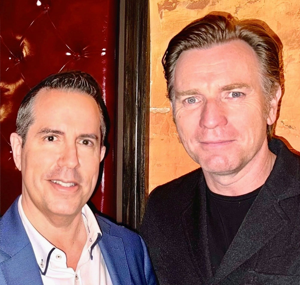 selfie of Ewan McGregor with Paul Scott Adamo