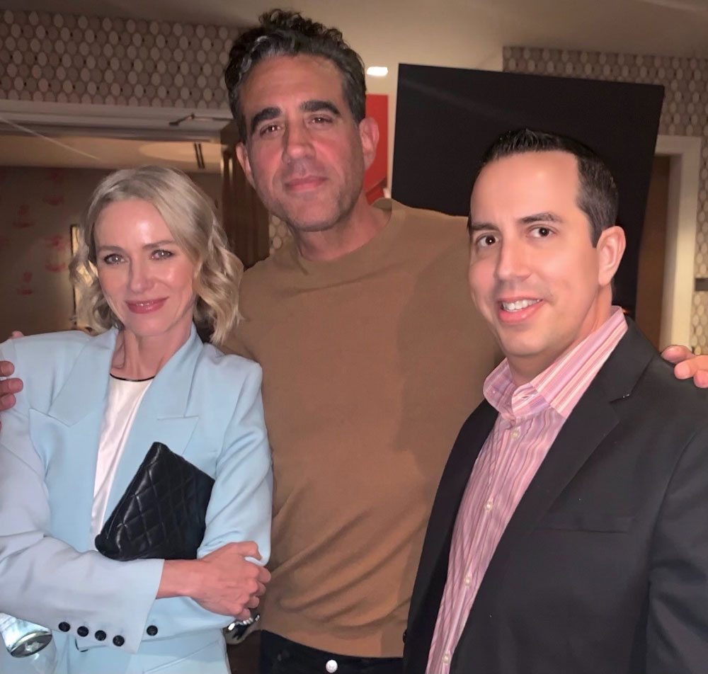 candid shot of Naomi Watts and Bobby Cannavale with Paul Scott Adamo