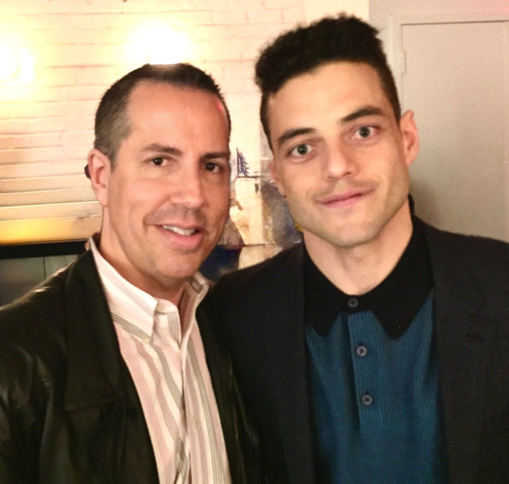 selfie of Rami Malek with Paul Scott Adamo