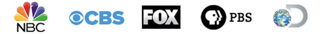 logoset-1-crop montage of NCB, CBS, FOX, PBS, and Discovery Channel logos showing companies Paul has worked with